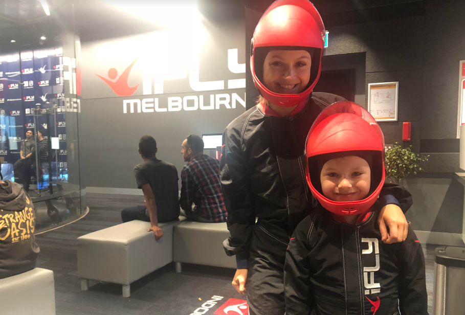 Article image for Georgi and her young son go indoor skydiving at Essendon!