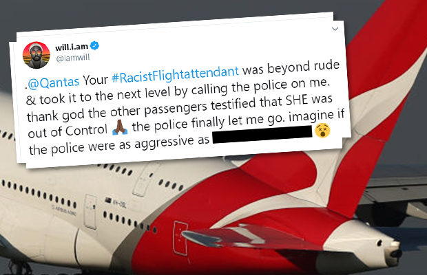 Article image for Qantas flight attendant urged to launch legal action against ‘petulant’ will.i.am