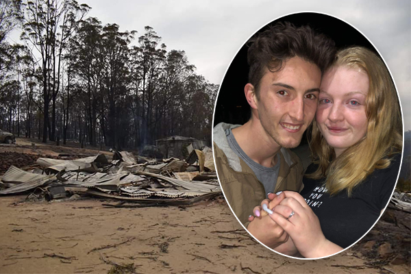 Article image for Young Sarsfield couple get engaged after fire destroys their home