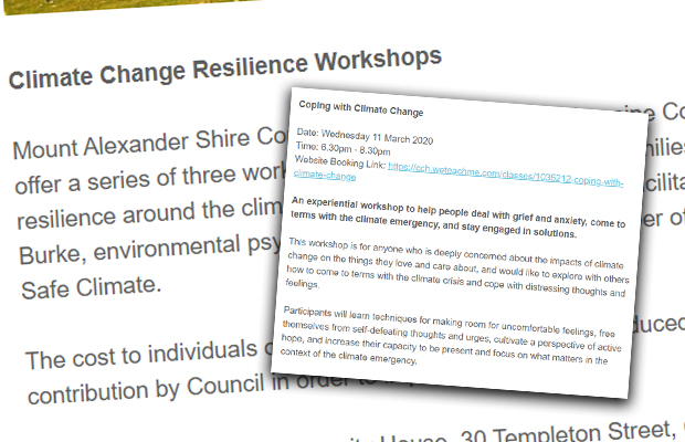 Article image for Council called into question over ‘Climate Change Resilience Workshops’