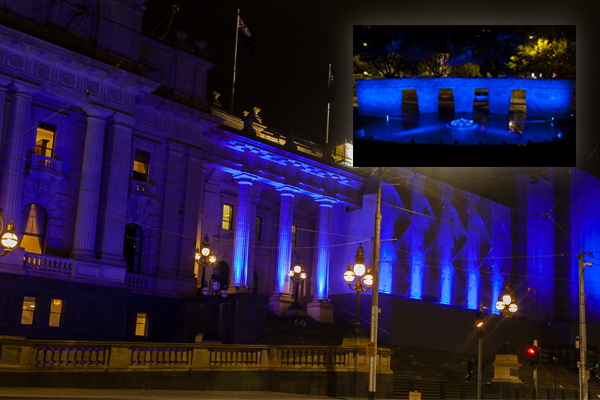 Article image for BATHED IN BLUE: Melbourne pays tribute to fallen police