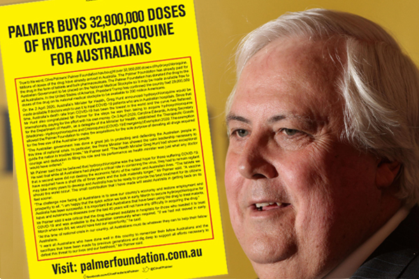 Article image for Clive Palmer’s coronavirus newspaper ad slammed as ‘dangerous’ and ‘misleading’