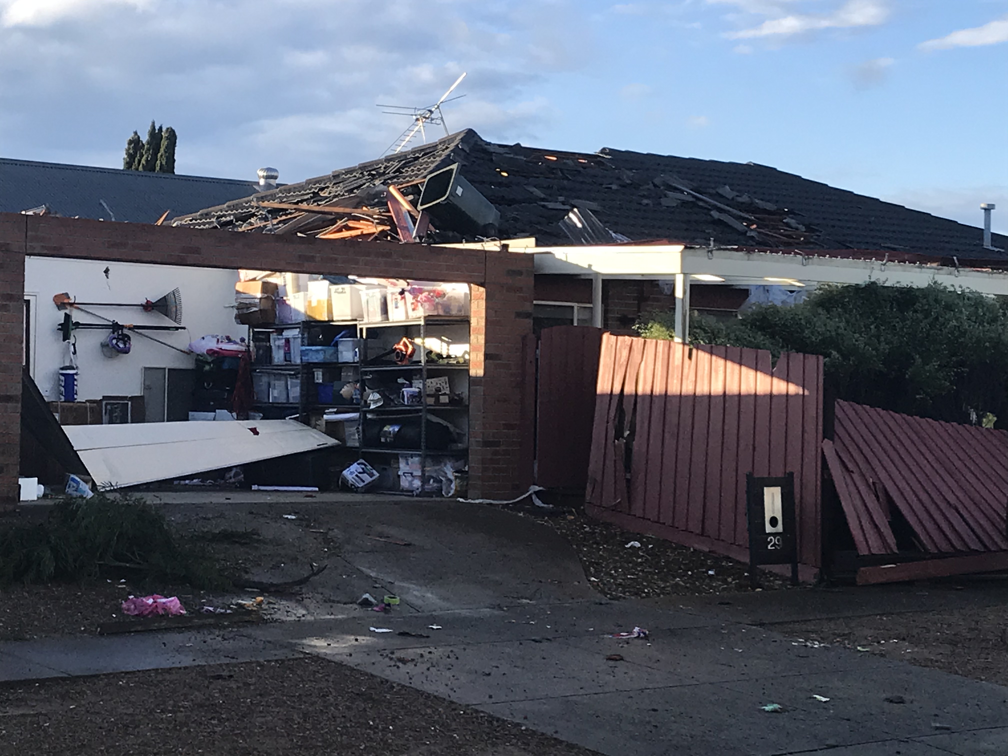 Article image for ‘Like a war zone’: Roofs blown off homes as Victoria lashed by three hours of wild weather
