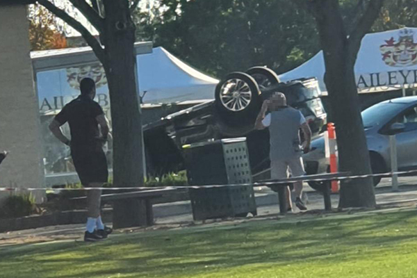 Article image for Car overturns during school pick up in Brighton East