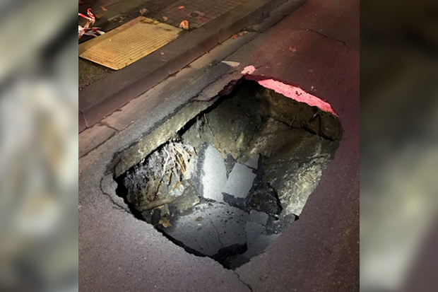 Article image for Photos: Collins St closed due to sinkhole