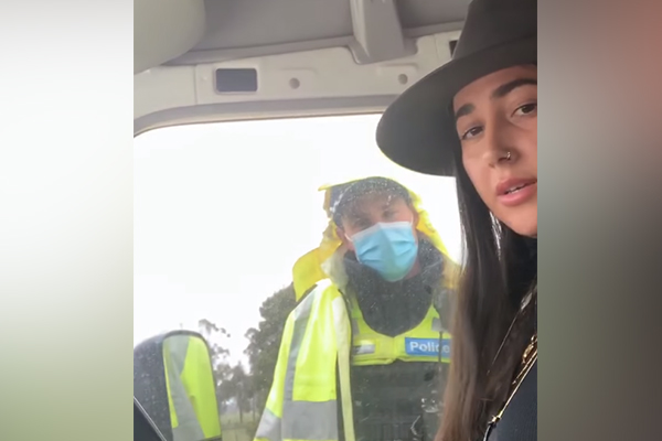 Article image for Young woman who sparked outrage over checkpoint stunt dramatically arrested