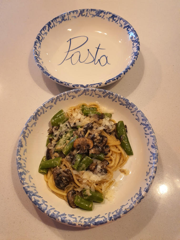 Article image for Dining with Den – Mushroom Ginger and Pea Spaghetti