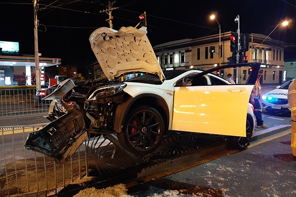 Article image for Drink-driver smashes Mercedes into Carlton tram barrier