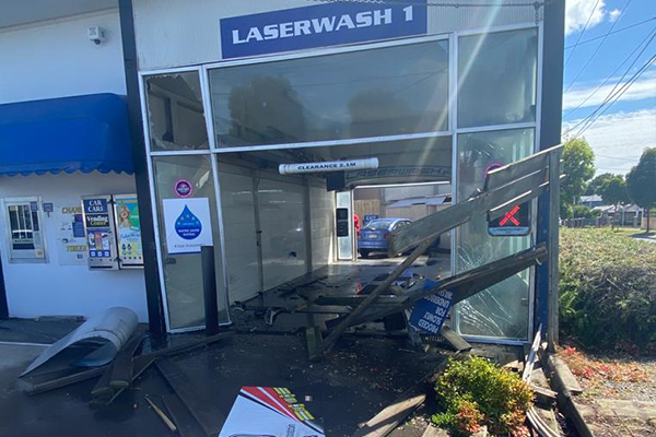 Article image for Driver veers off road and crashes into a Cheltenham car wash