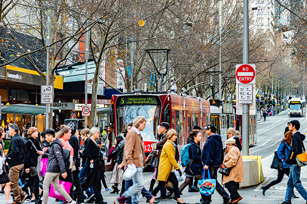 Article image for ‘There’s a buzz’: Foot traffic in Melbourne’s CBD surges to 10-month high