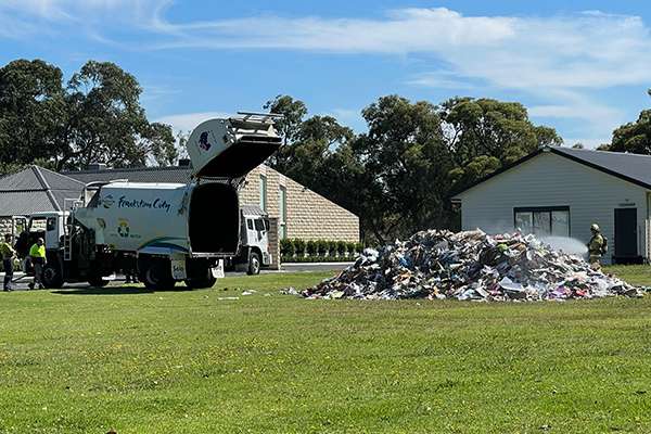 Article image for Flaming garbage dumped on Frankston church lawn