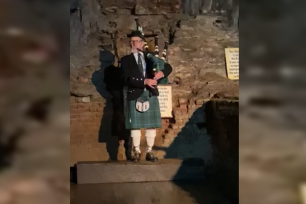 Article image for Why this man ventured down a Gippsland gold mine with his bagpipes