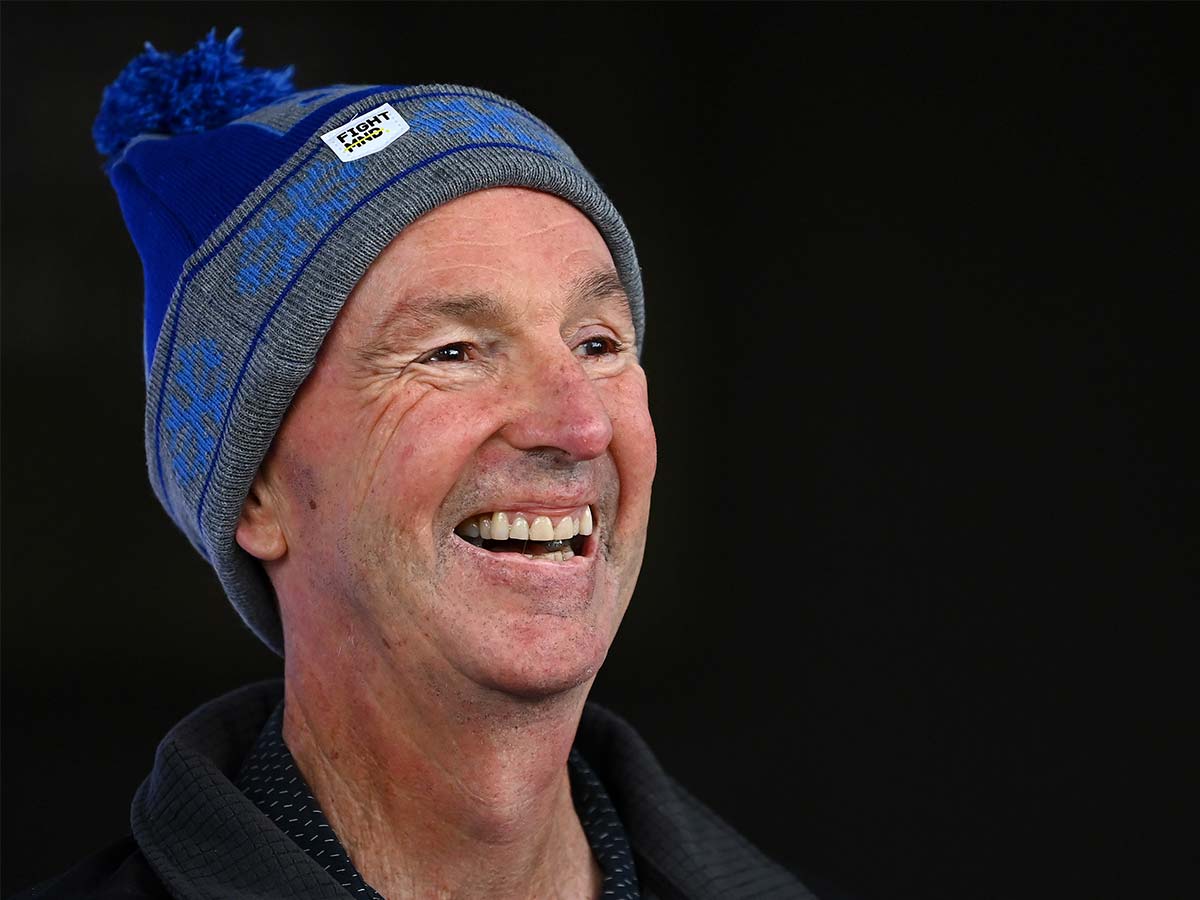 Neale Daniher smiling in a FightMND beanie