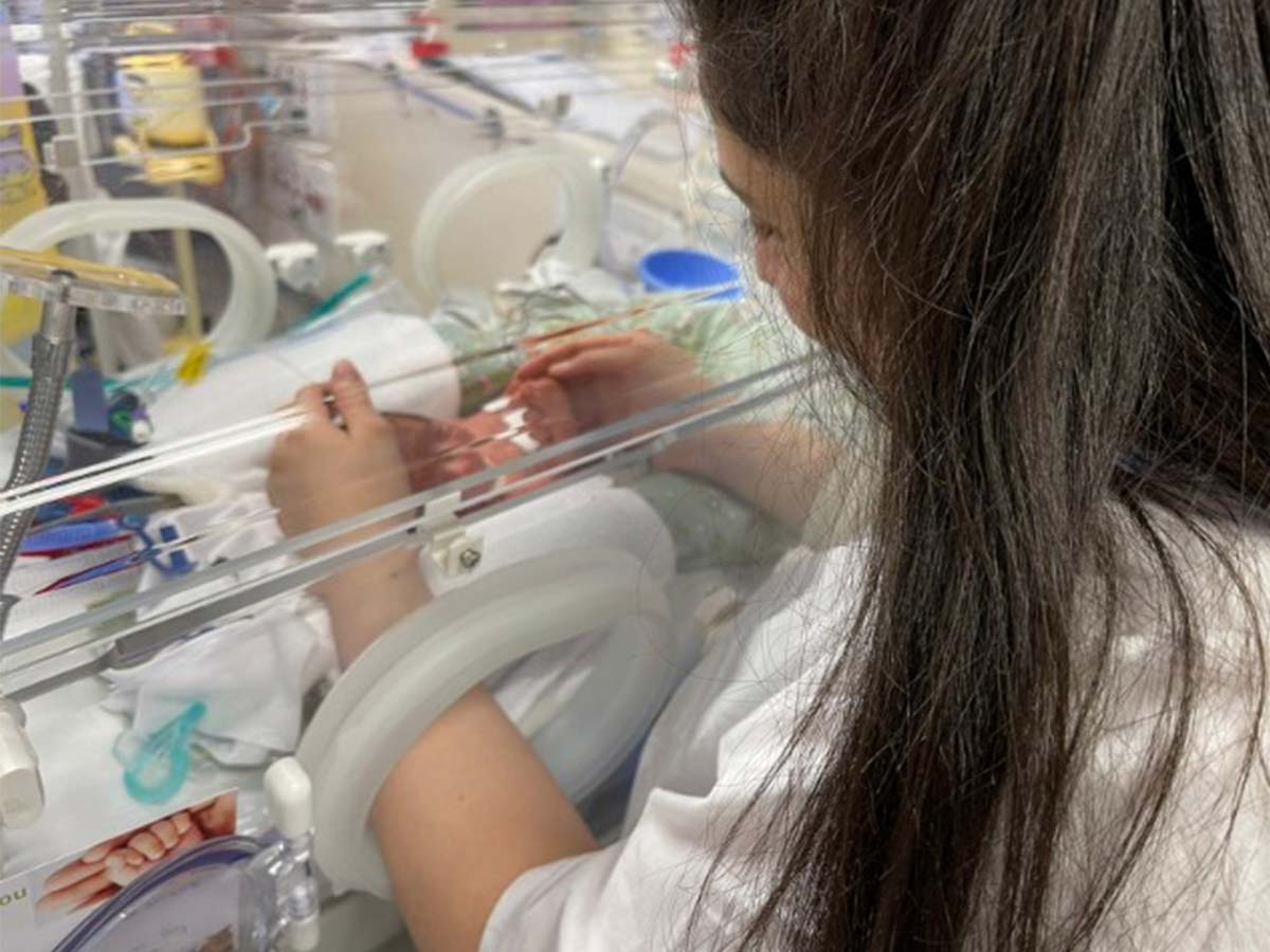 Sarah Haider and premature newborn Ilias