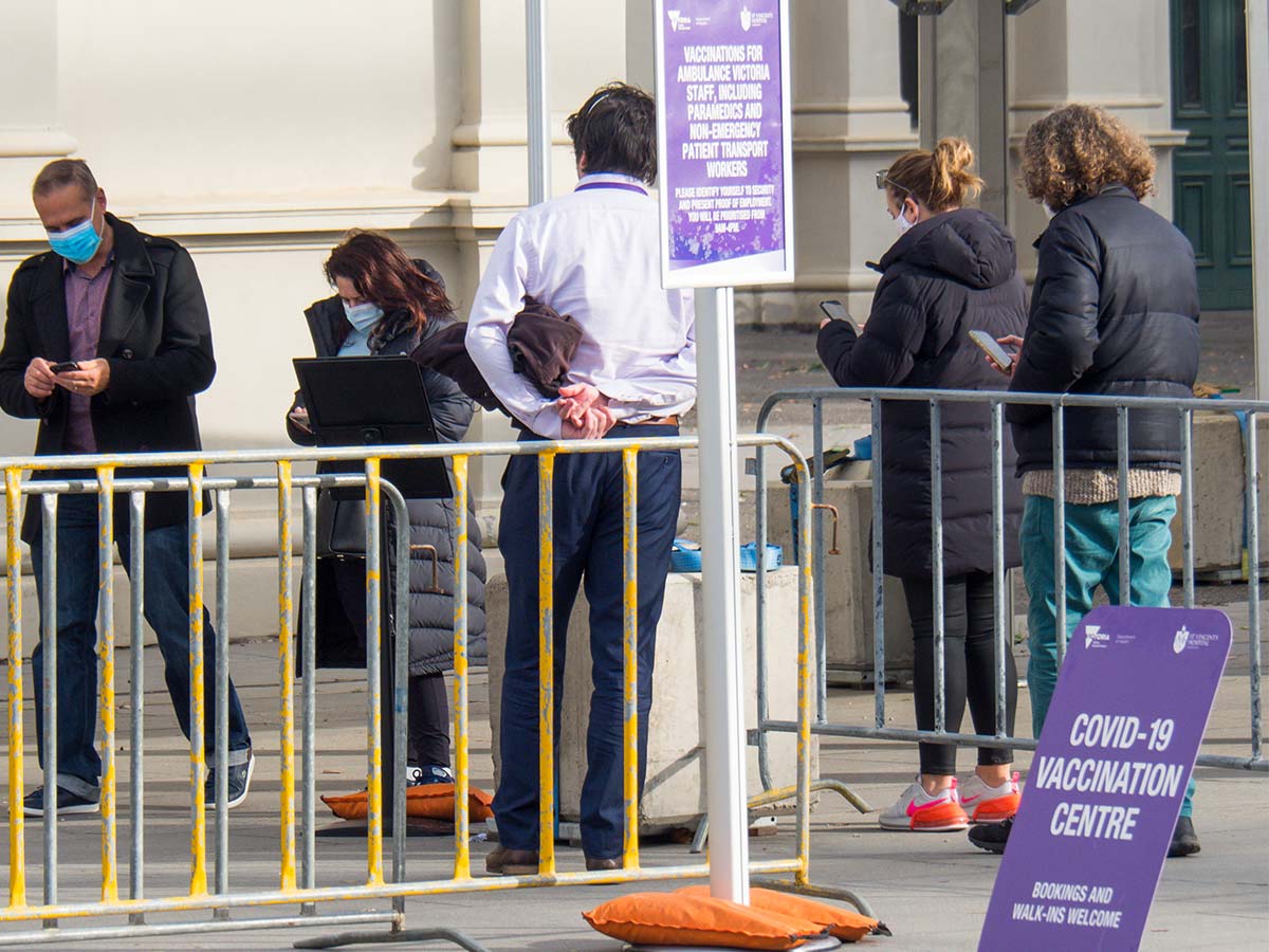 Queue at vaccination centre