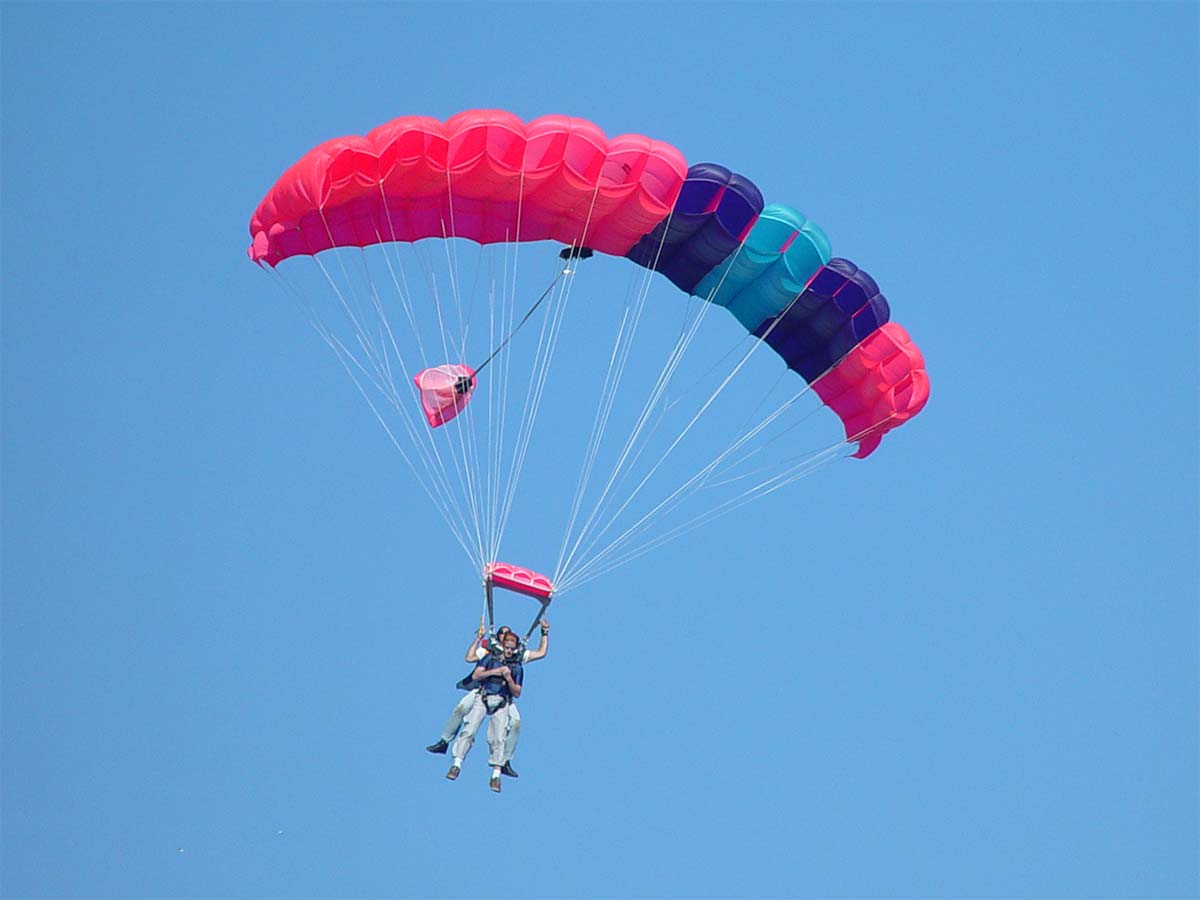 Tandem parachute sky diving