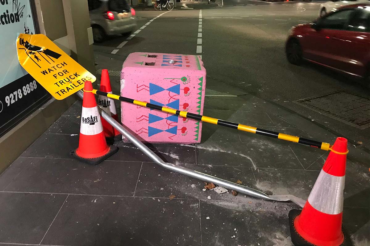 Article image for Bollards at dangerous Southbank intersection hit within a day of installation