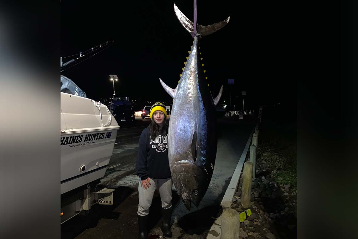 Article image for ‘Such a big achievement’: 16-year-old Victorian catches mammoth 147 kilogram tuna