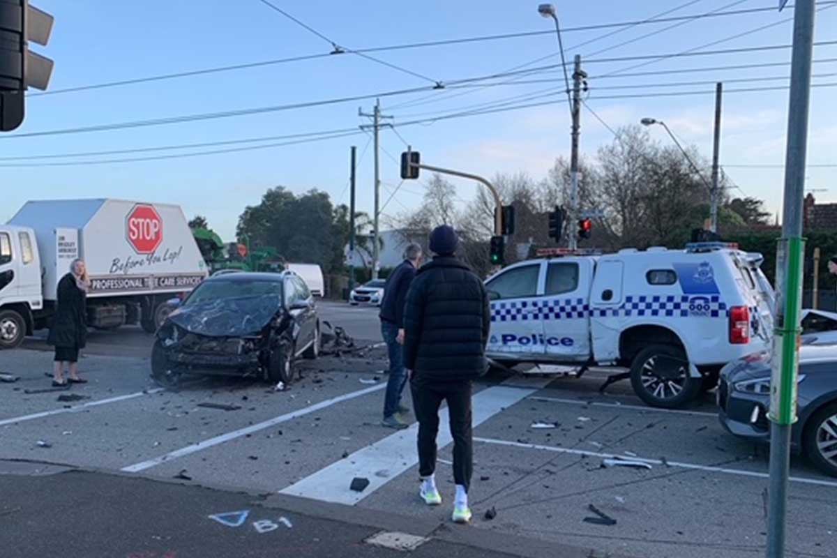 Article image for Police vehicle and car collide in Toorak