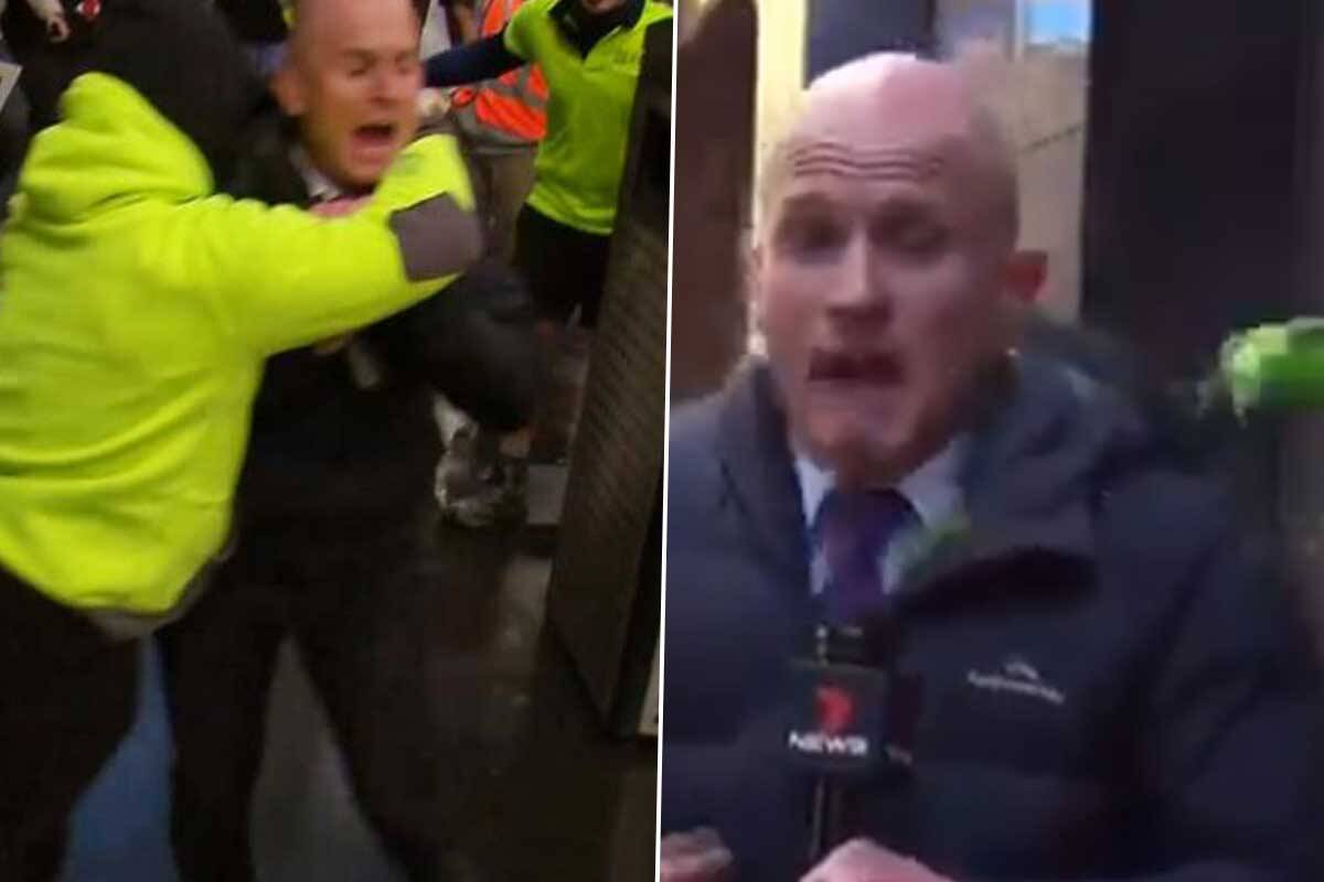 Article image for TV reporter attacked and left bleeding from head as violent anti-vaxxers riot in CBD