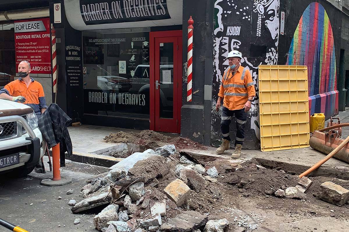 Article image for CBD barber ‘burst into tears’ when she saw the state of the path outside her shop last night