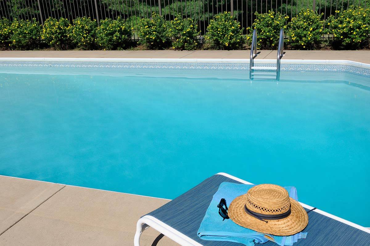 Chair beside a swimming pool