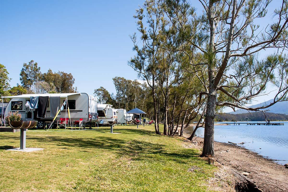 Caravans in a holiday park