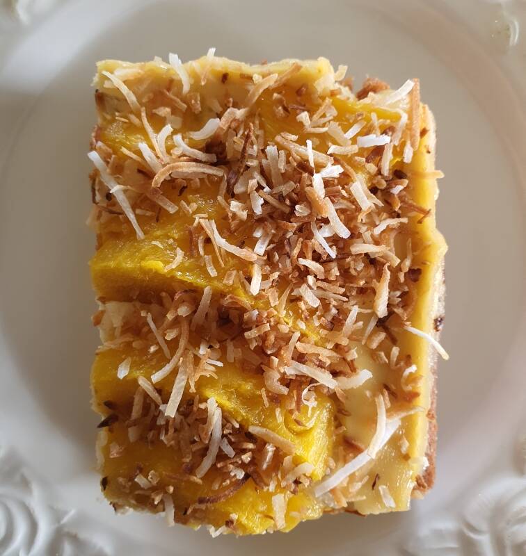 Article image for Dining with Den – Mango Macadamia Slice