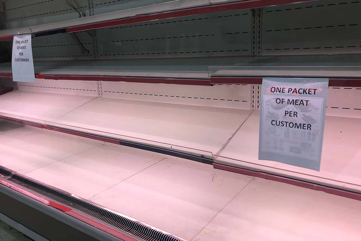 Shelves stripped bare with up to a third of workers at distribution