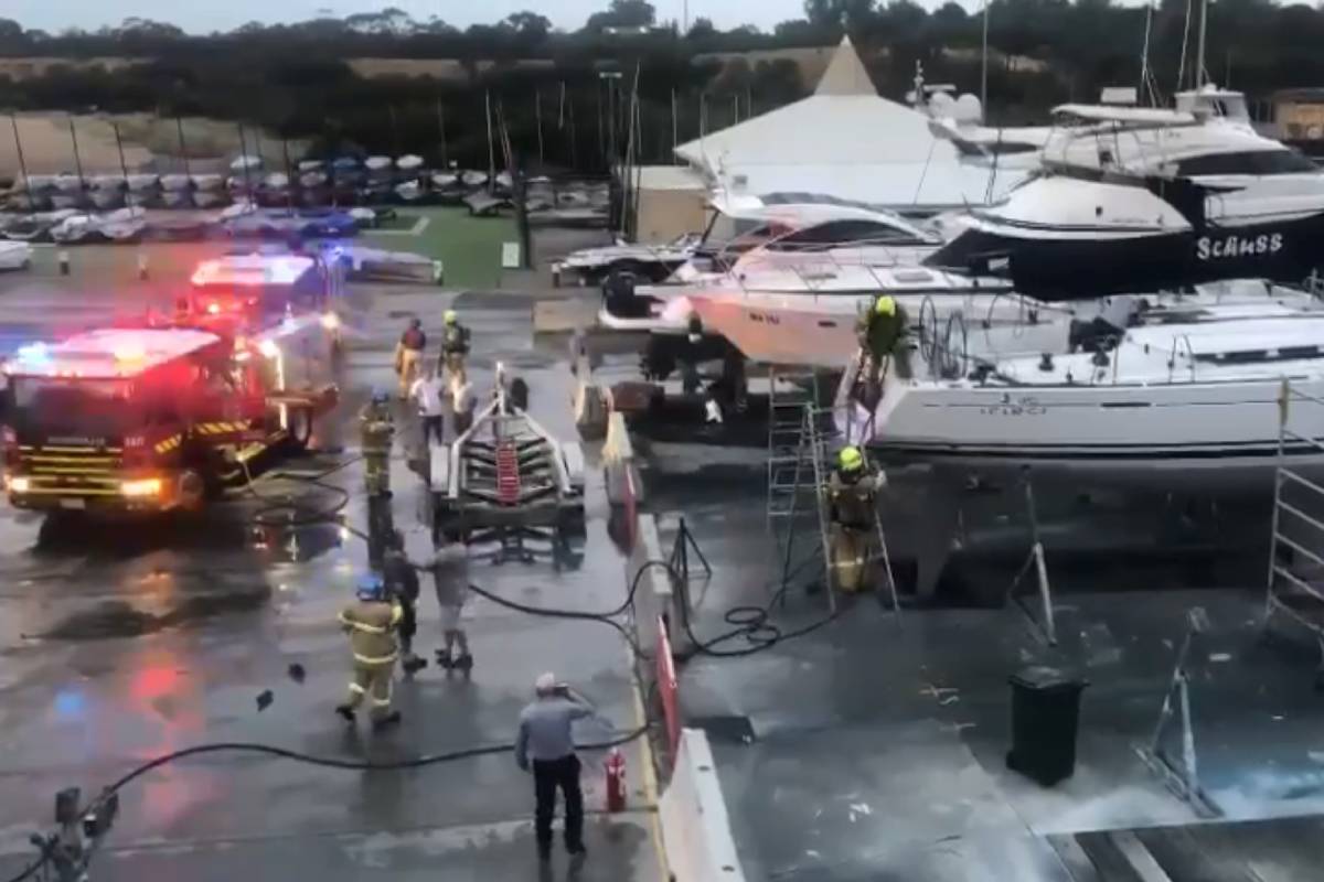 Freak lightning strike destroys a yacht at Sandringham