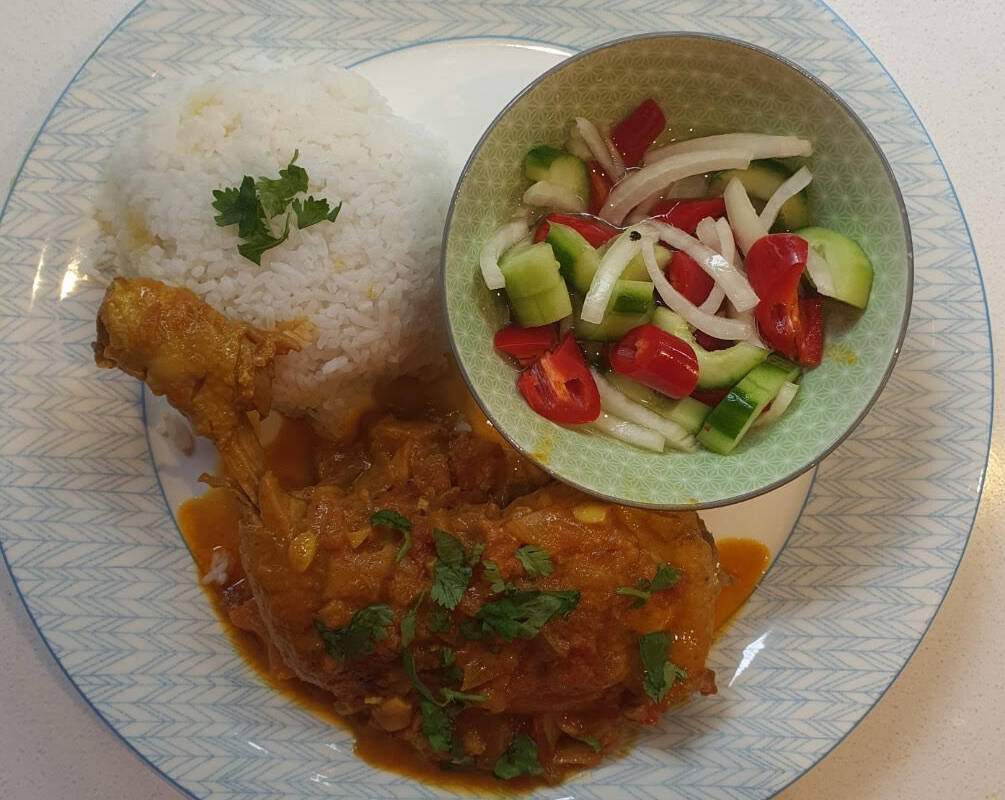 Article image for Dining with Den – Kuku Paka – An African curry with optional side dish of Ajat – Adam Liaw recipe