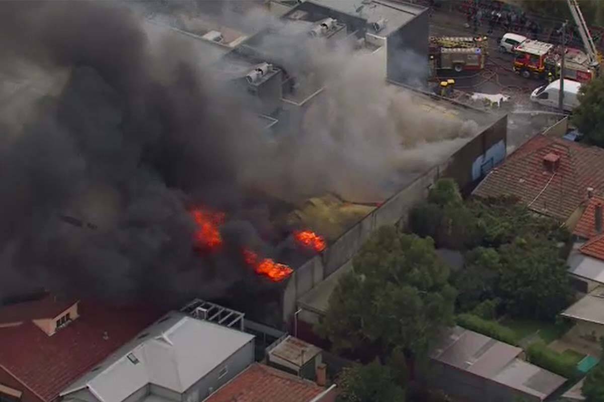 Article image for Residents relocated after ‘massive’ Brunswick East factory fire