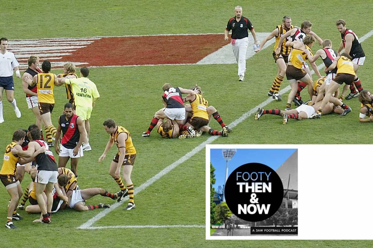 Article image for What sparked one of footy’s most infamous brawls — Footy: Then and Now podcast