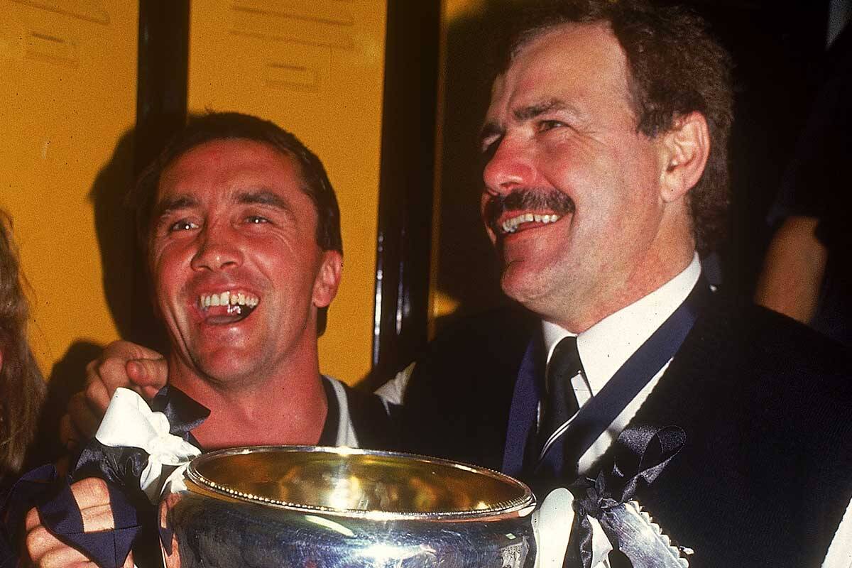 Article image for Leigh Matthews and Tony Shaw reflect on the infamous 1990 grand final brawl and win over Essendon