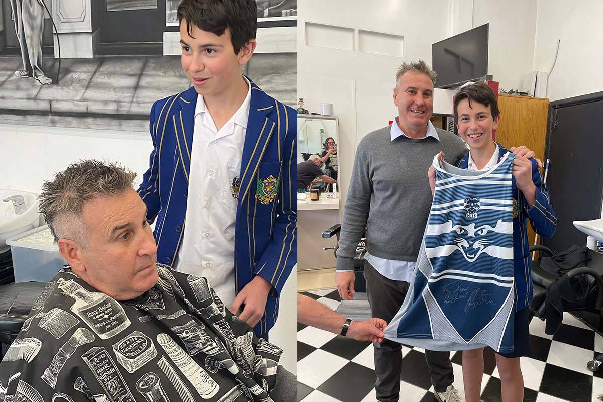 Article image for Barber has hair cut by 14-year-old customer after losing bet