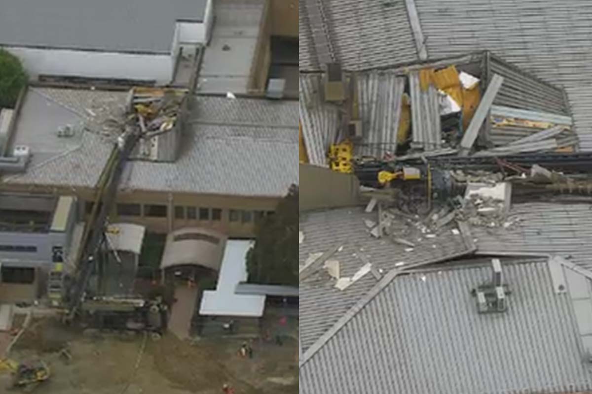 Patients evacuated after crane falls on Frankston Hospital