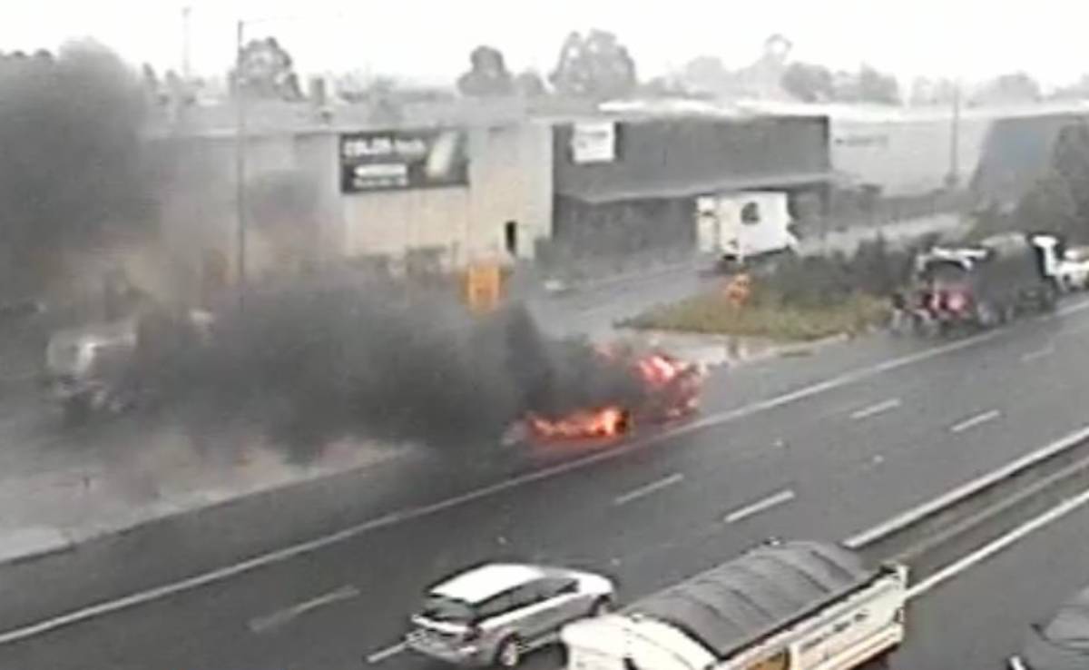 Article image for Car on fire at intersection of Dalton Road and Western Ring Road