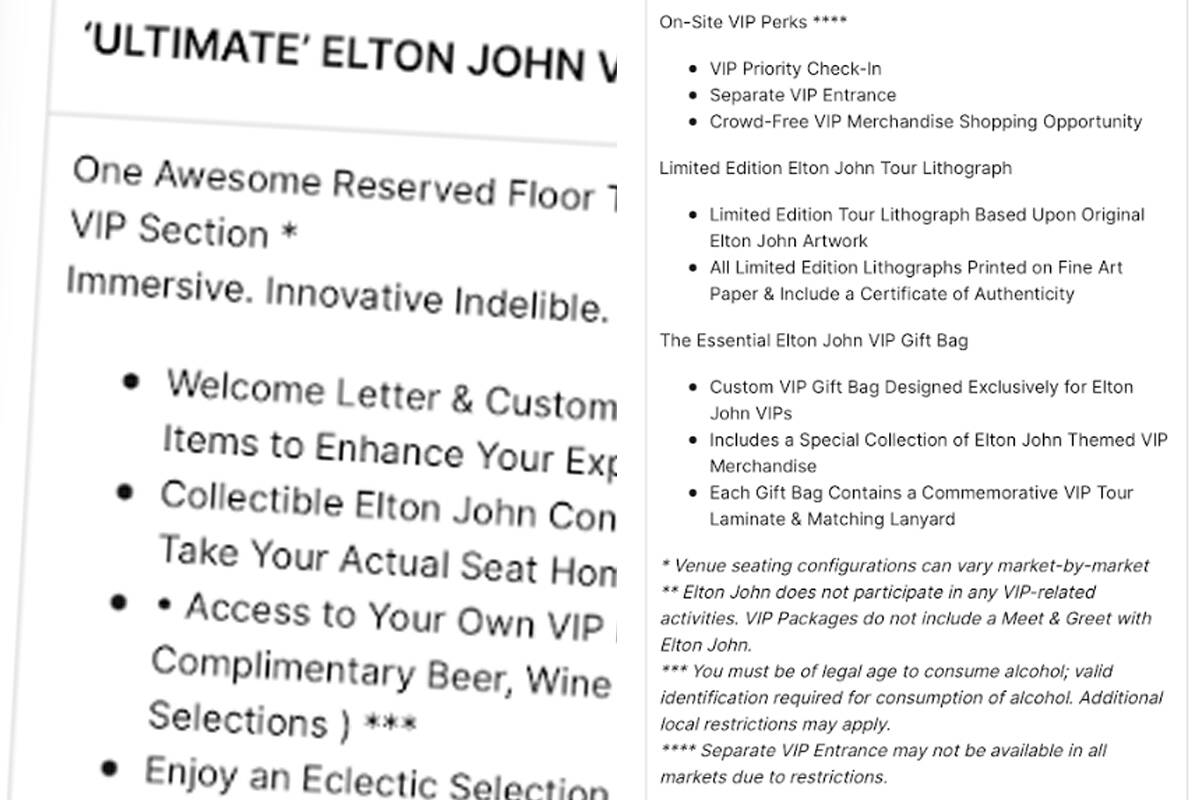 Article image for ‘I couldn’t believe it’: Fans fume over Elton John VIP package