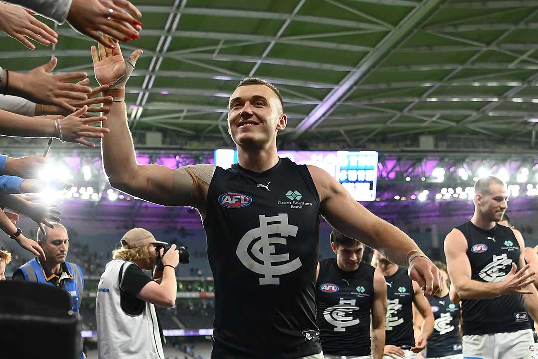 Article image for Patrick Cripps on the ‘privilege’ of Good Friday footy, why he’s ‘buzzing’ for teammate’s return
