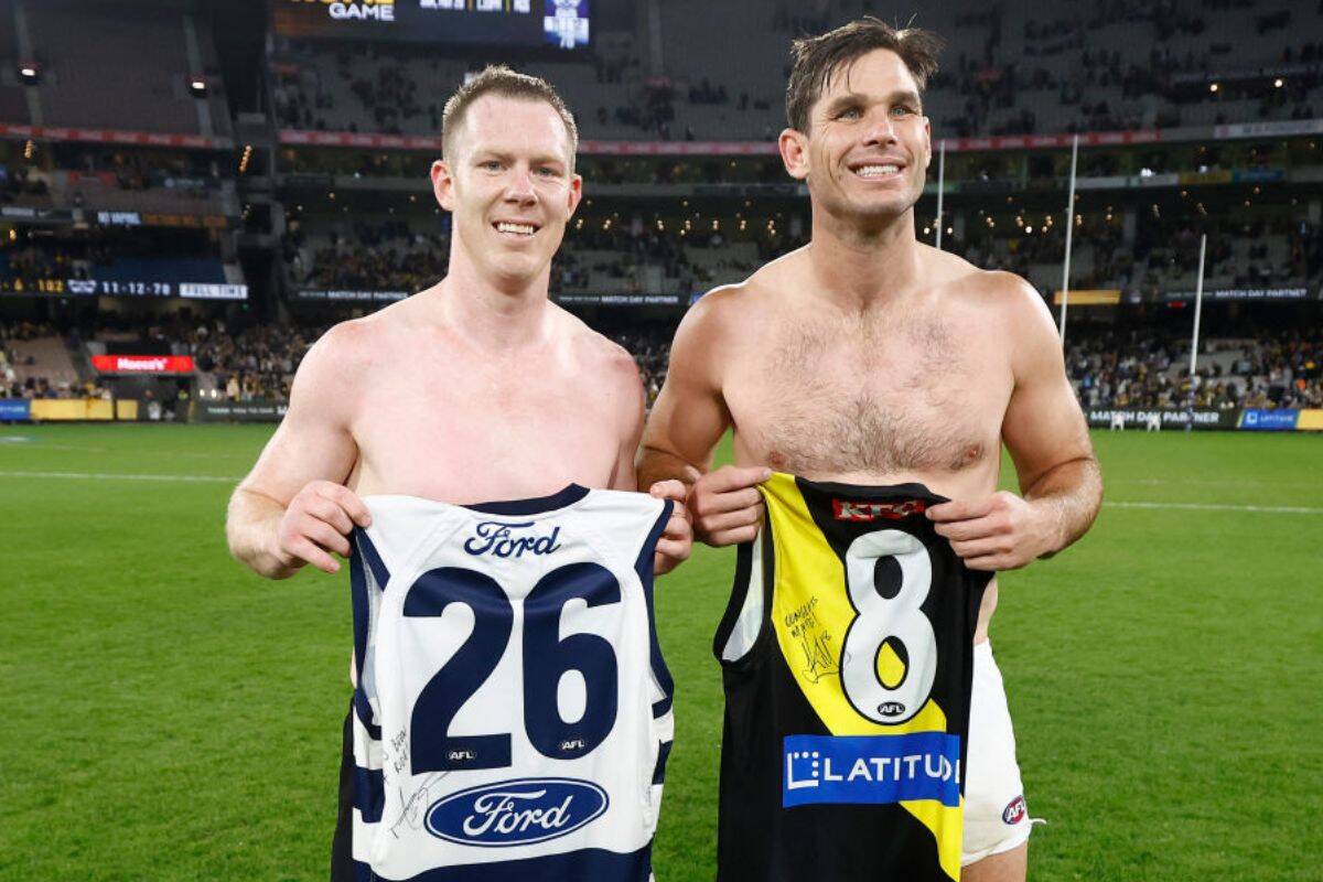 Article image for Why Jack Riewoldt swapped jumpers with Tom Hawkins last night