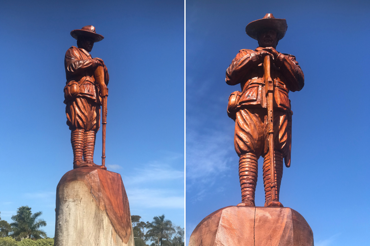 Article image for Tree stump outside RSL turned into art