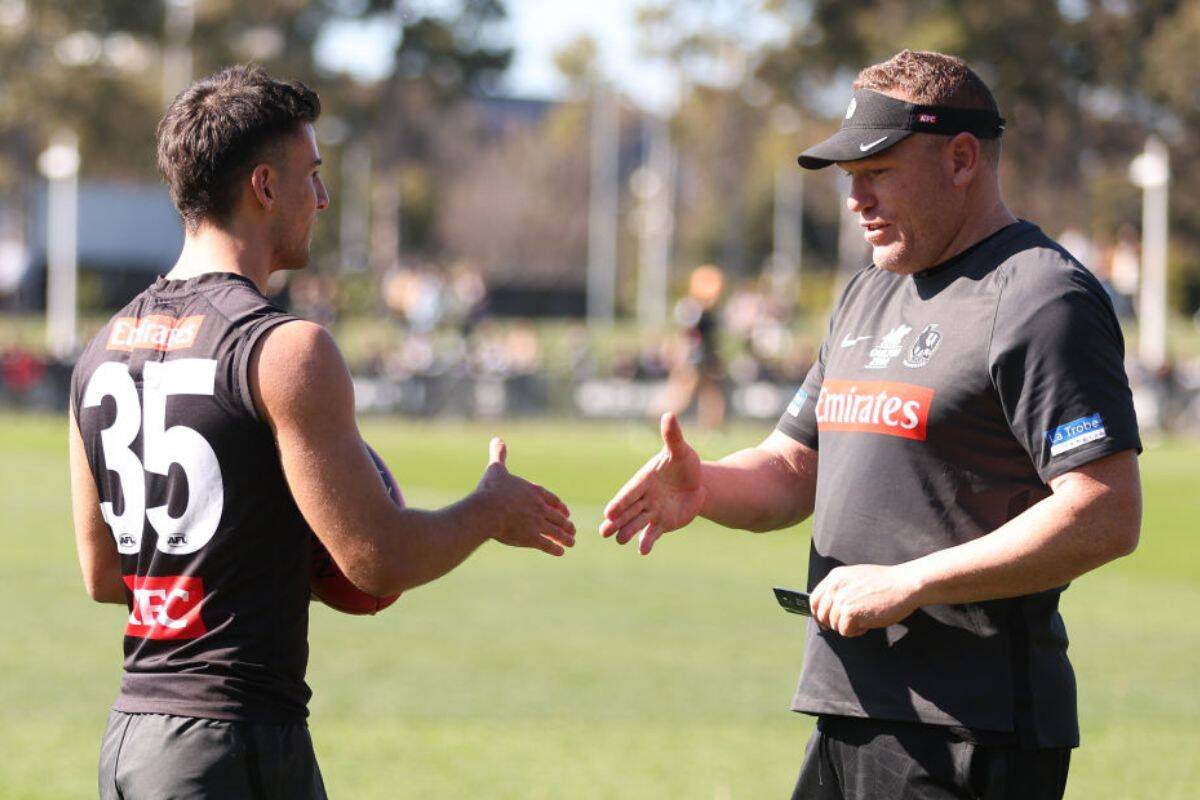 Article image for Justin Leppitsch’s cheeky response when asked where Nick Daicos would play against GWS