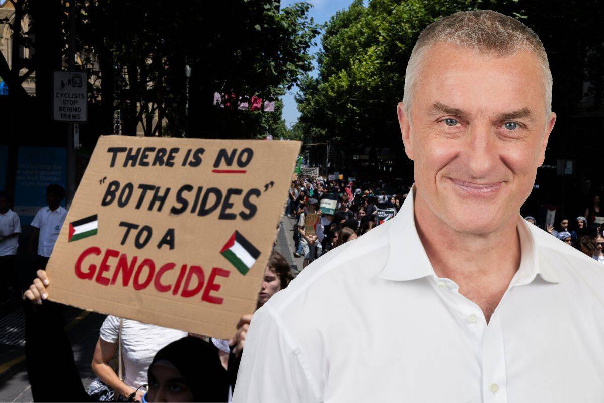 Article image for ‘I apologise for losing my temper’: Tom Elliott clashes with pro-Palestine teacher activist