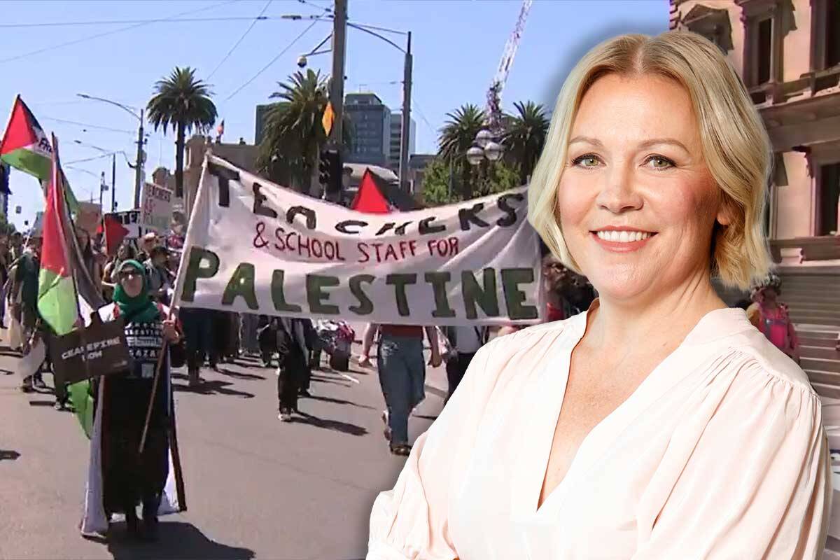 Article image for Heidi Murphy reacts to teacher’s controversial comment at pro-Palestine rally