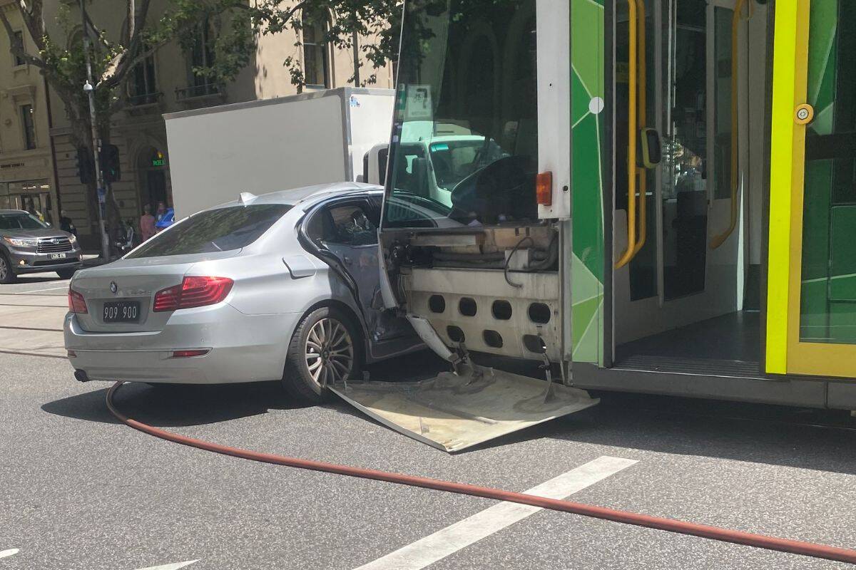 Article image for Tram collides with car in the CBD
