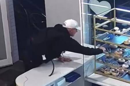 Man caught red-handed on CCTV stealing from donut shop