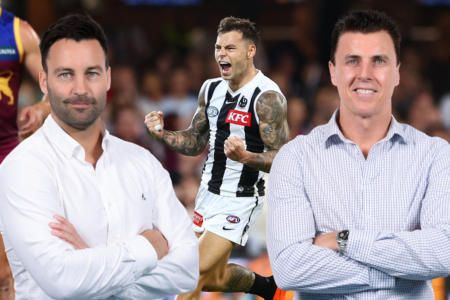 Matthew Lloyd and Jimmy Bartel’s instant reaction as Collingwood eases pressure with win over Brisbane