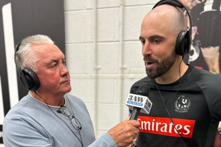 Steele Sidebottom’s heartwarming interview with Tony Shaw after overtaking him at Collingwood!
