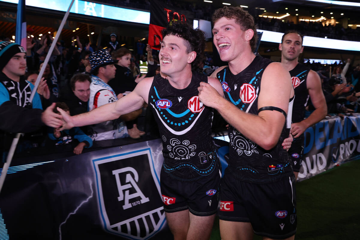 Article image for Port Adelaide match-winner Darcy Byrne-Jones in shock after match-winning goal