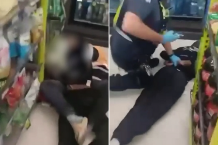 Tradies pin thugs at a service station in Melbourne’s south